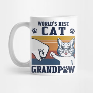 Father's Day Retro World's Best Cat Grandpaw Mug